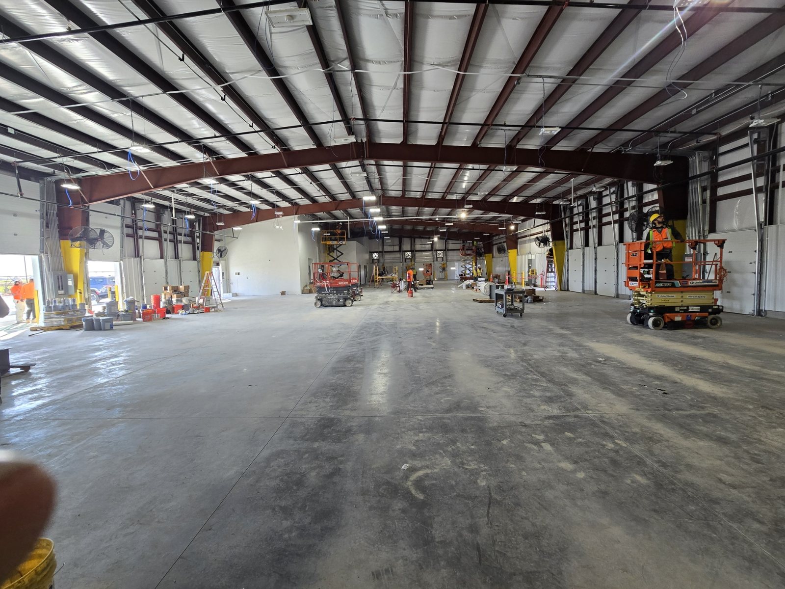 Large commercial facility prepared for communications, security, and network infrastructure installation